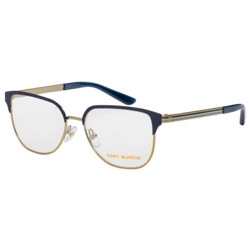 Tory Burch Eyeglasses TY 1066 3293 52 Shiny Gold/navy Frame 52-15-140