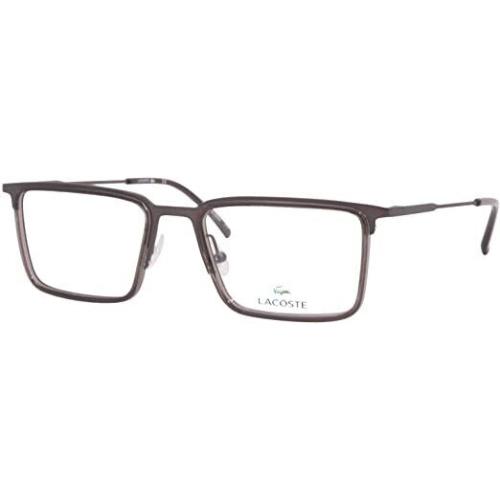 Lacoste L2263 024 54mm Dark Grey Black Metal Eyeglasses Men`s Ophthalmic Frame - Frame: Dark Grey