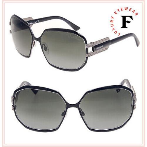 Roberto Cavalli Drosera Oversized RC600 Black Gunmetal Gradient Sunglasses