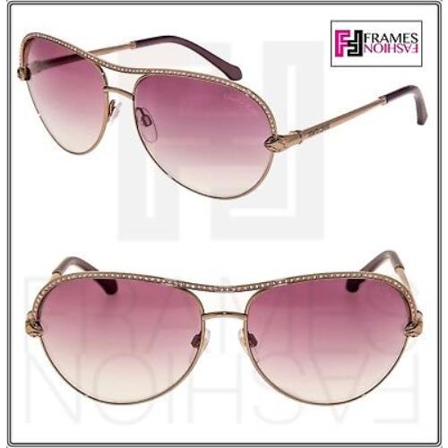 Roberto Cavalli Vega RC1011 Bronze Violet Gradient Metal Aviator Sunglasses 1011