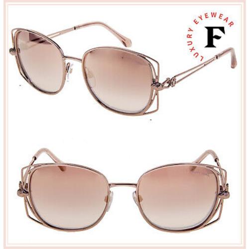 Roberto Cavalli RC1031 Casentino Metal Pink Rose Gold Mirrored Sunglasses 1031