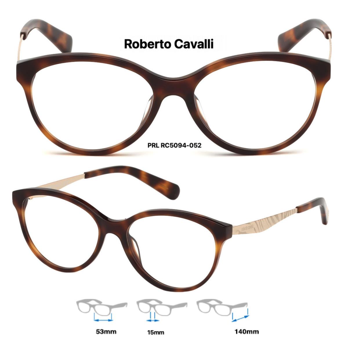 Roberto Cavalli RC5094-052 Eyeglass Frames Womens Havana/gold Size 53mm