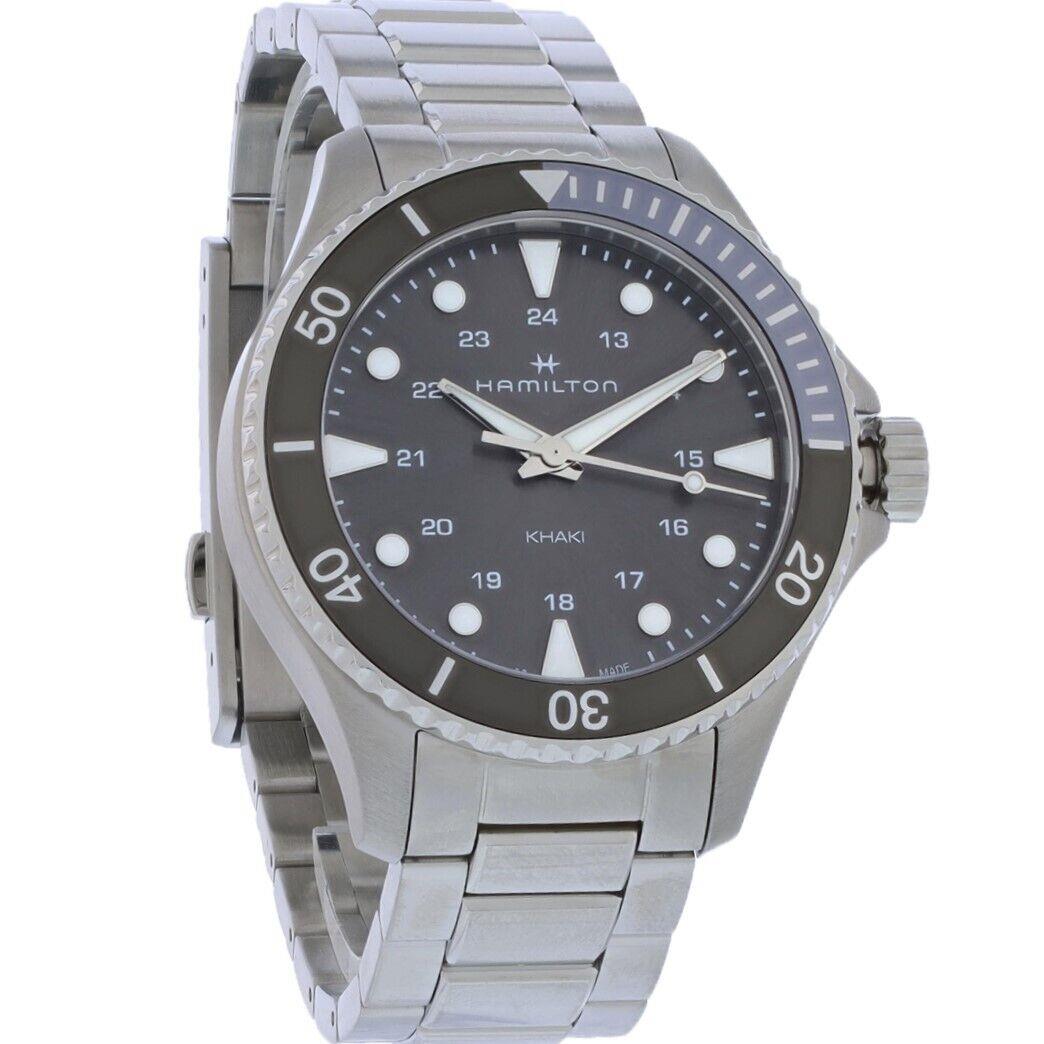 Hamilton Khaki Navy Scuba Mens Stainless Steel Quartz Watch H82211181 - Face: Grey, Dial: Grey, Band: Silver