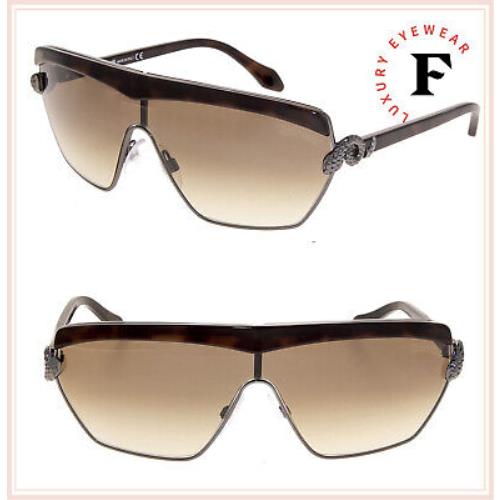 Roberto Mirihi RC749S Ruthenium Havana Metal Snake Shield Sunglasses