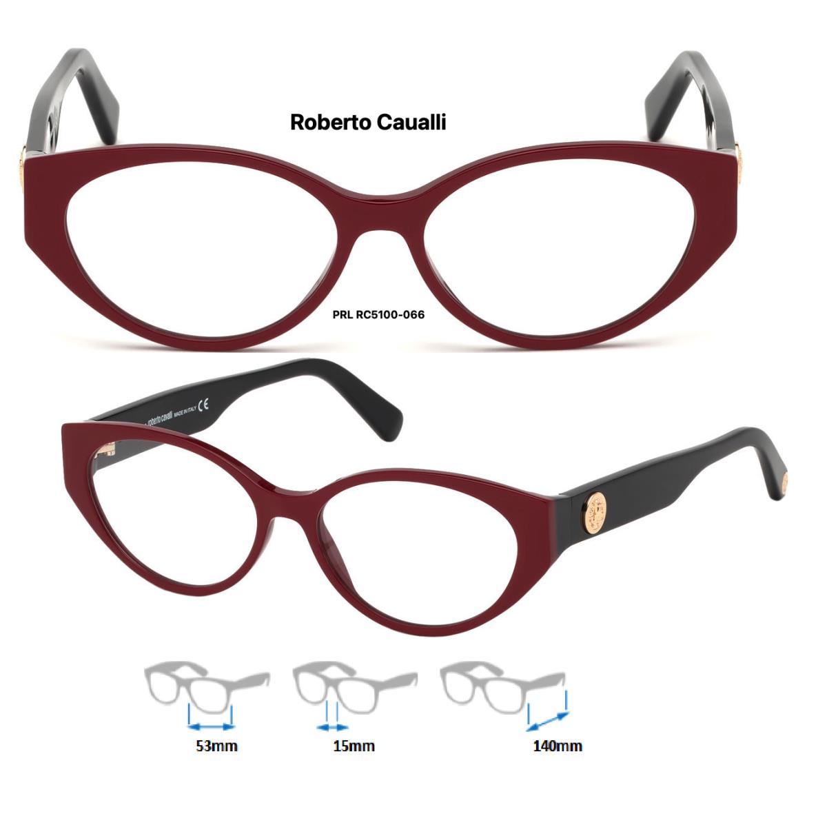 Roberto Cavalli RC5100 066 Eyeglass Frames Womens Shiny Red Size 53mm