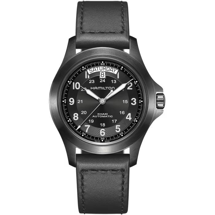 Hamilton Khaki Field King Mechanical Men`s 40MMTitanium H64465733 - Dial: Black, Band: Black, Bezel: Black