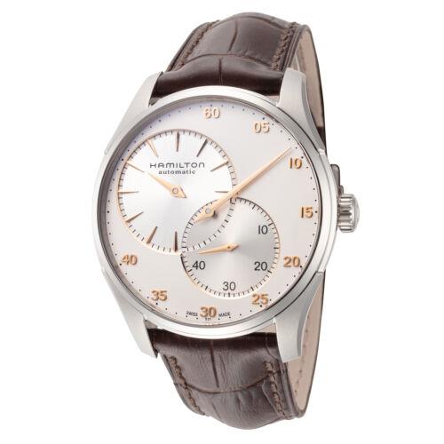 Hamilton Men`s H42615553 Jazzmaster 42mm Silver Dial Leather Watch - Silver Tone Dial, Brown Band, Silver Other Dial