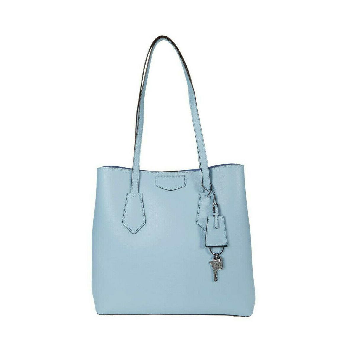 Dkny Sullivan Leather Tote Shoulder Handbag - Exterior: Arctic / Azure