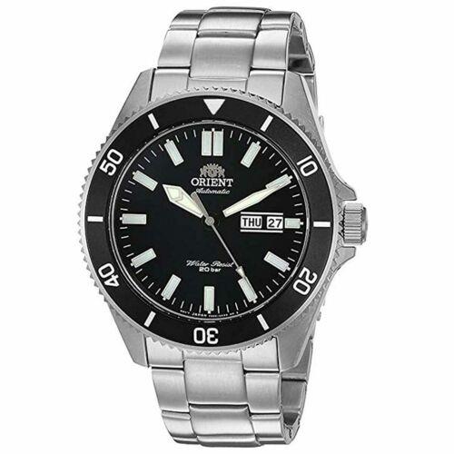 Orient RA-AA0008B19A Men`s Kanno Automatic Silver Bracelet Watch - Black Dial, Silver Band