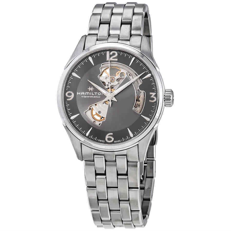 Hamilton Jazzmaster Open Heart Automatic Men`s Watch H32705181 - Dial: Gray, Band: Silver, Bezel: Silver