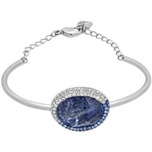 Swarovski Women`s Bracelet Oval Shape Blue Crystal Rhodium-plated Metal 5132119