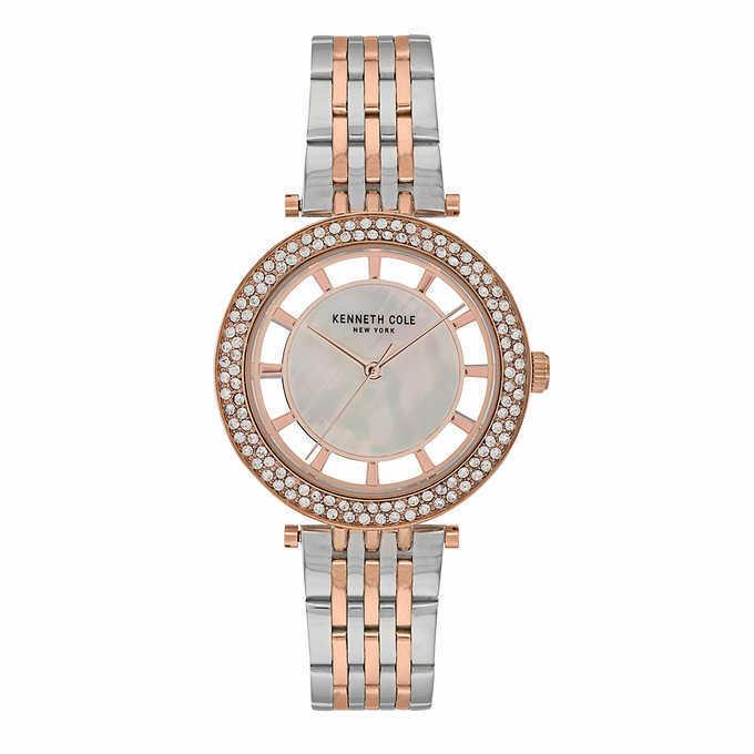 Kenneth Cole KC51130004 Mother-of-pearl Dial Crystal Rose Gold Silver Watch