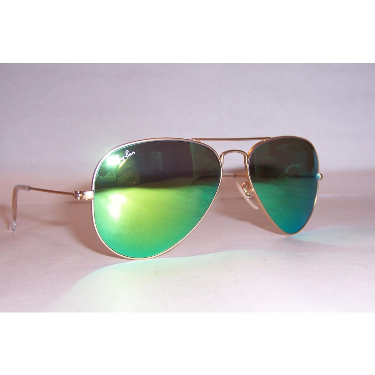 Ray Ban Aviator Sunglasses 3025 112/19 Gold/green Mirror 55MM