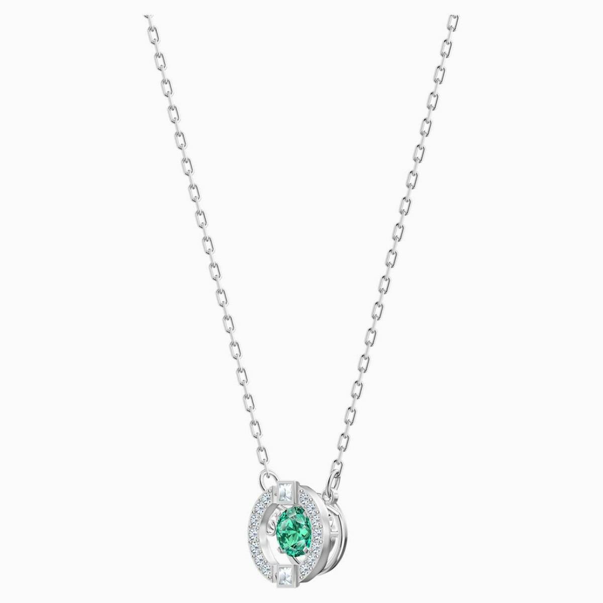 Swarovski Jewelry Sparkling Dance Necklace Green Rhodium -5496308