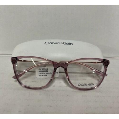 Calvin Klein CK18706 Womens Eyeglasses In Crystal Mauve Laminate 53-16-135