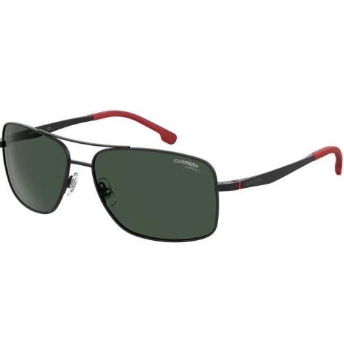 Carrera 8040/S 0003/QT Matte Black/green Rectangle Men`s Sunglasses