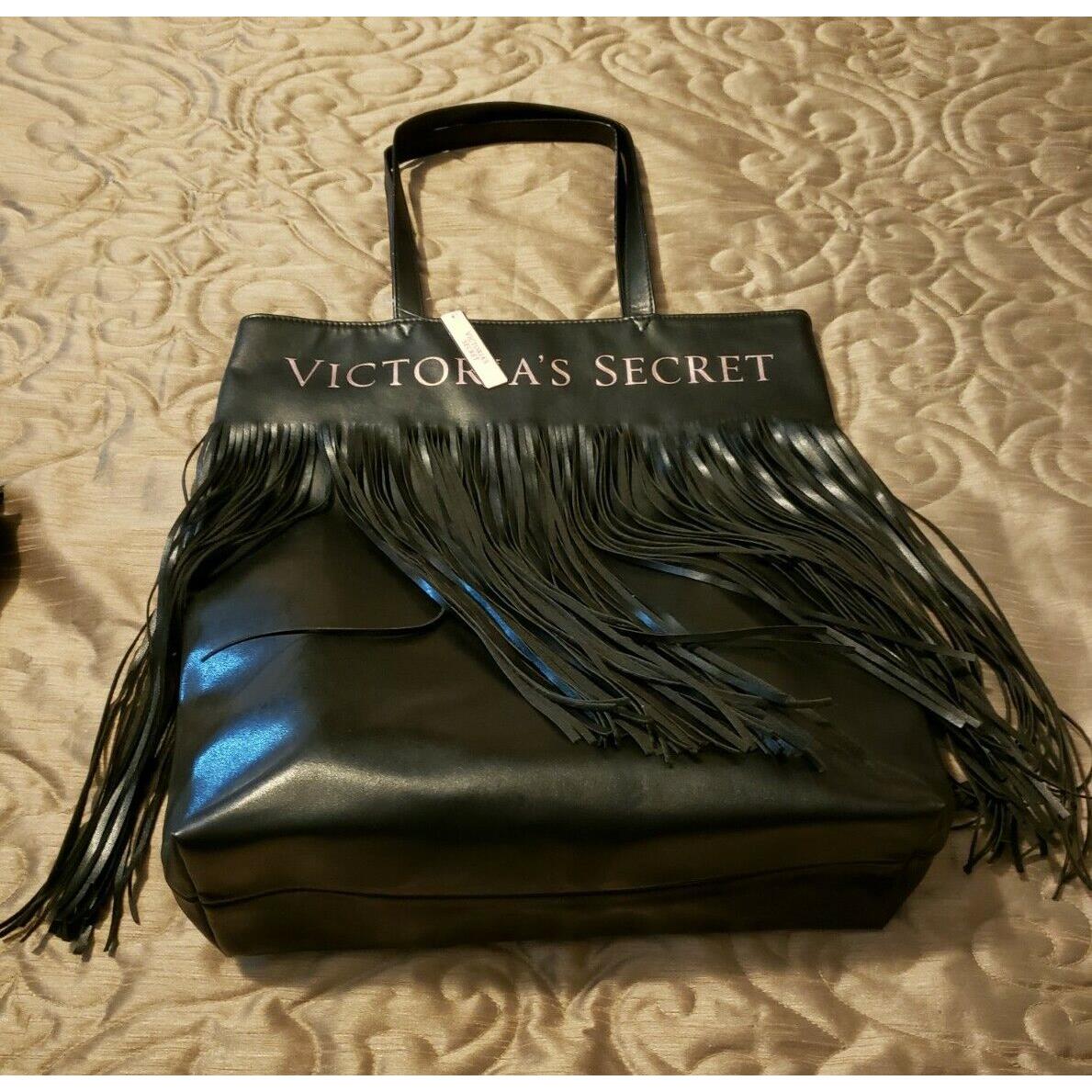 Victoria`s Secret Lot Fringe Tote Plus 2 Small VS Bags Size Large Lingerie