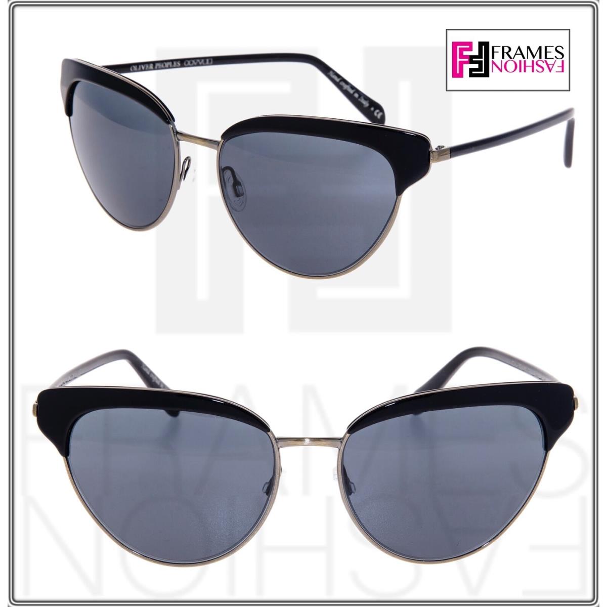 Oliver Peoples Josa OV1187S Shiny Black Gunmetal Mirrored Sunglasses 1187 - Frame: Black Gunmetal, Lens: Grey