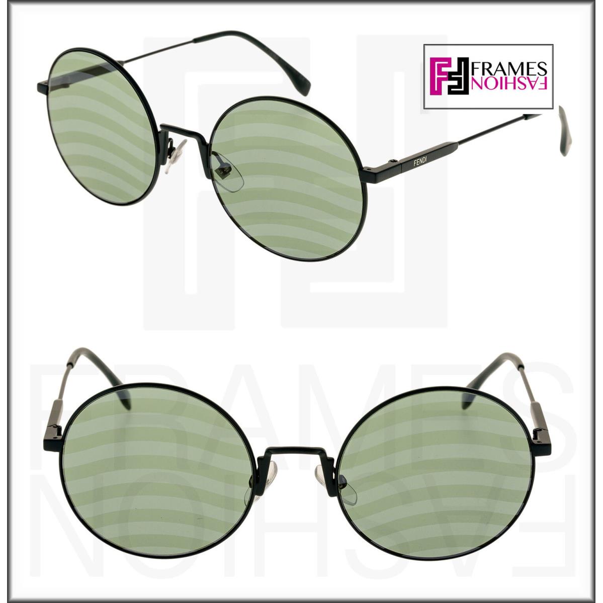 Fendi 0248 Waves FF0248S Green Stripe Flash Mirrored Sunglasses Round Runway