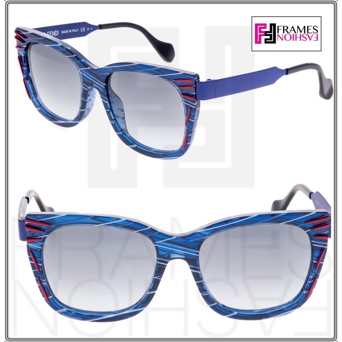 Fendi Thierry Lasry Kinky FF0180S Matte Blue Red Square Metal Sunglasses 0180