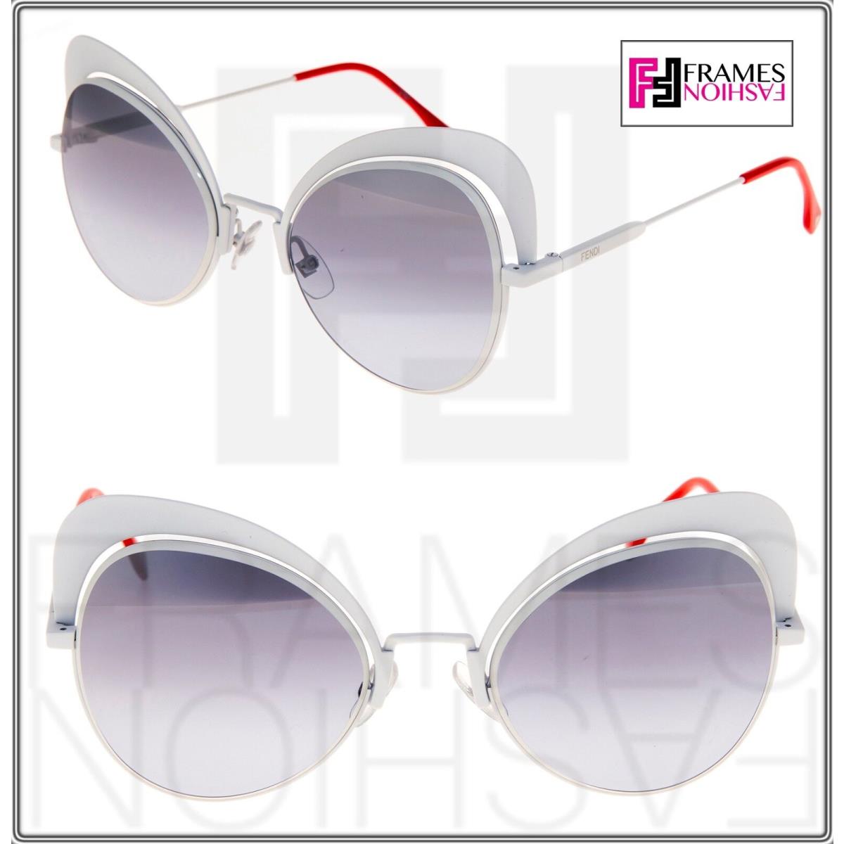 Fendi Eyeshine FF0247S White Coral Mirrored Metal Sunglasses Round Runway 0247