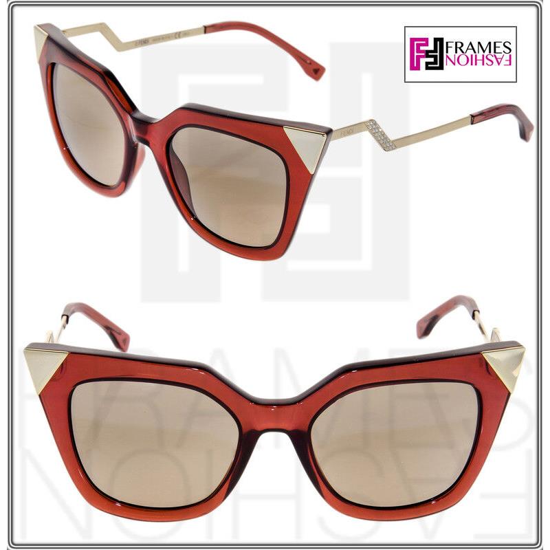 Fendi Iridia FF0060S Red Translucent Gold Mirrored Thunder Sunglasses Optyl 0060