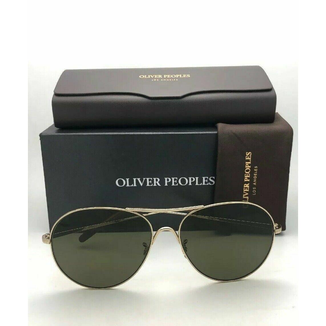 Oliver Peoples Sunglasses Rockmore OV 1218-S 503552 Gold Aviator w/G15 Green