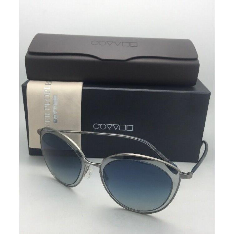 Oliver Peoples Sunglasses Gwynne 1178-S 50634L Silver Blue w/ Blue Fade Lenses