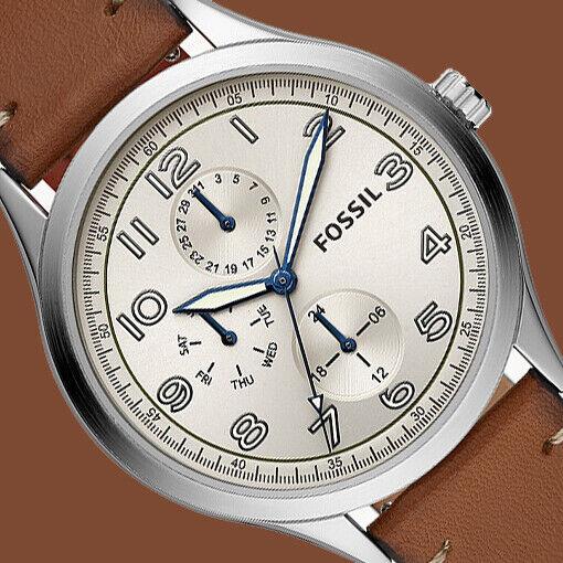 Fossil watch Wylie - White Face, White Dial, Brown Band 0