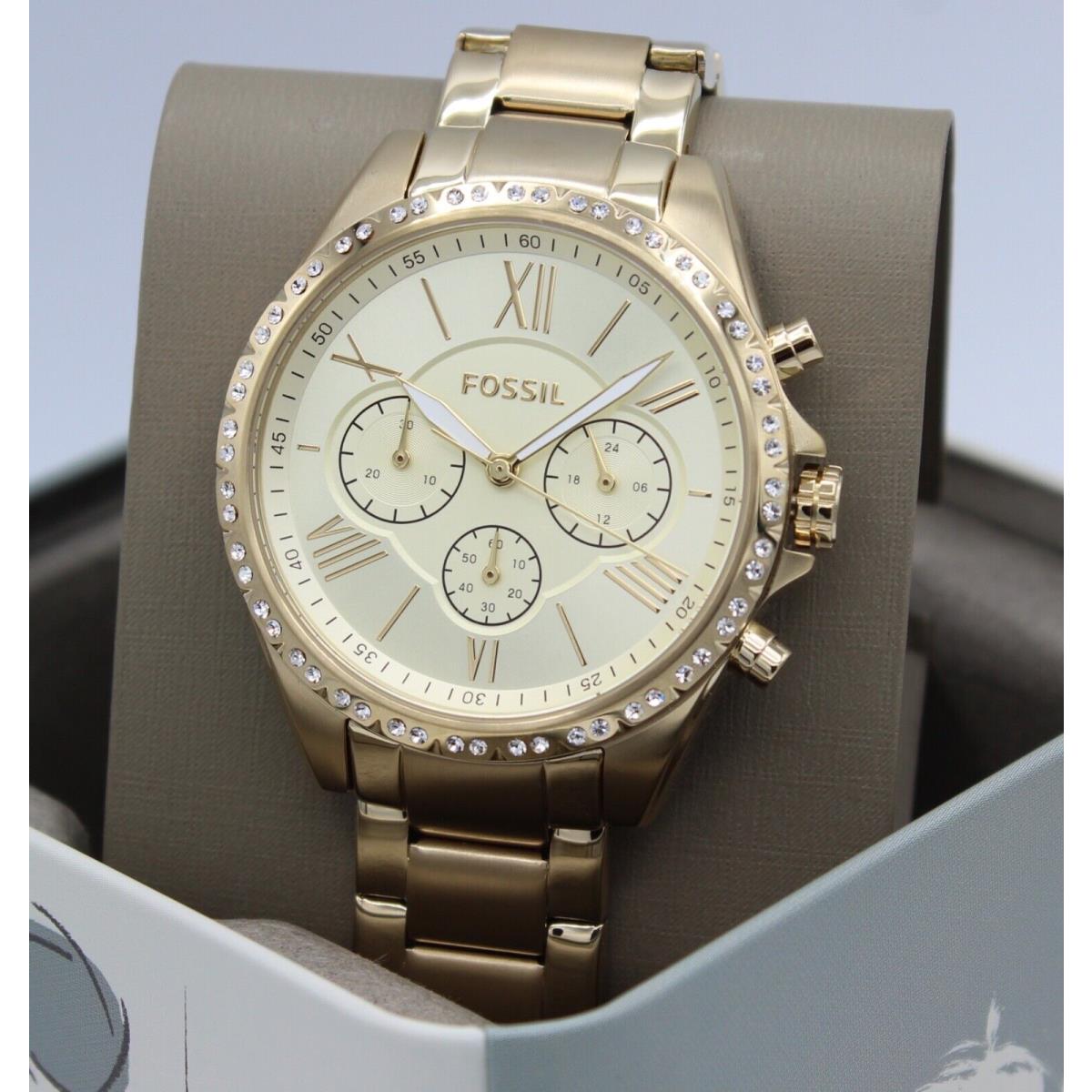 Fossil Modern Courier Crystals Chrono Gold Women`s BQ3378 Watch