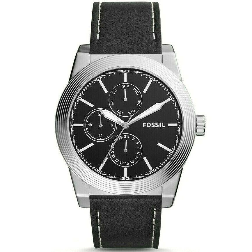 Fossil watch Geoff Multifunction - Black Face, Black Dial, Black Band 7