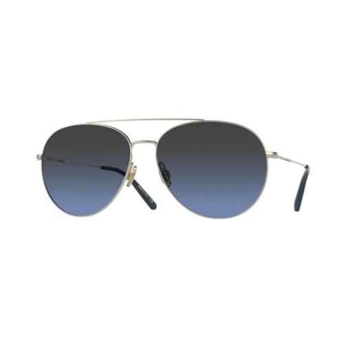 Oliver Peoples 0OV 1286S Airdale 5035P4 Soft Gold Polarized Sunglasses - Soft Gold Frame, Dark Azure Lens