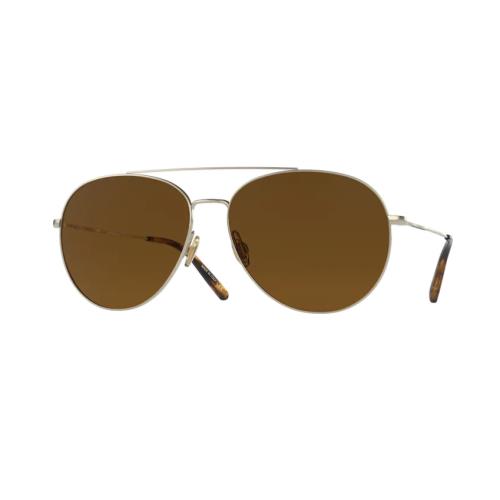 Oliver Peoples 0OV 1286S Airdale Soft Gold/brown Polarized Sunglasses - Frame: Soft Gold, Lens: Brown