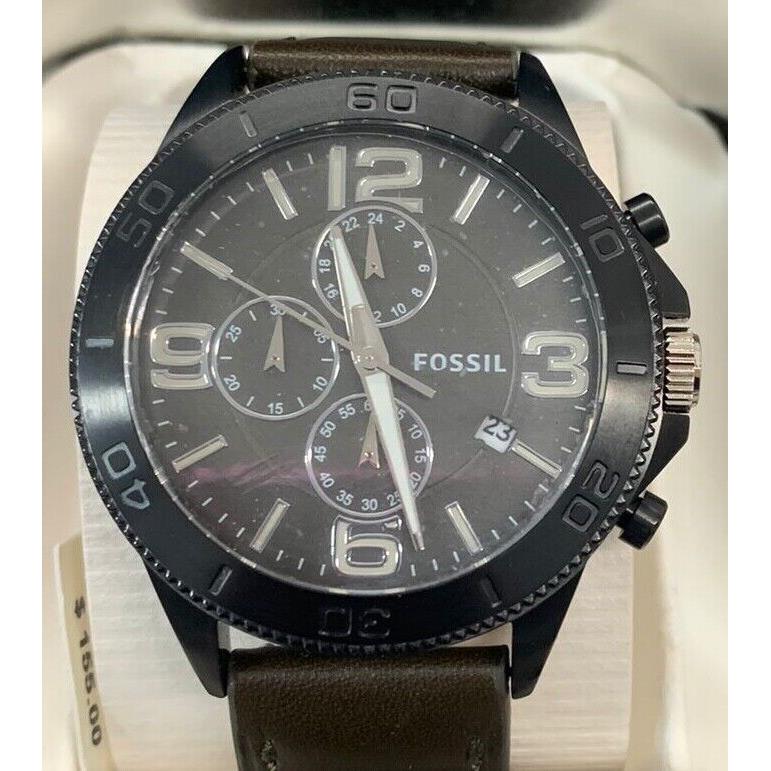 Fossil BQ1630 Grey Dial Leather Strap Chronograph Men`s Watch