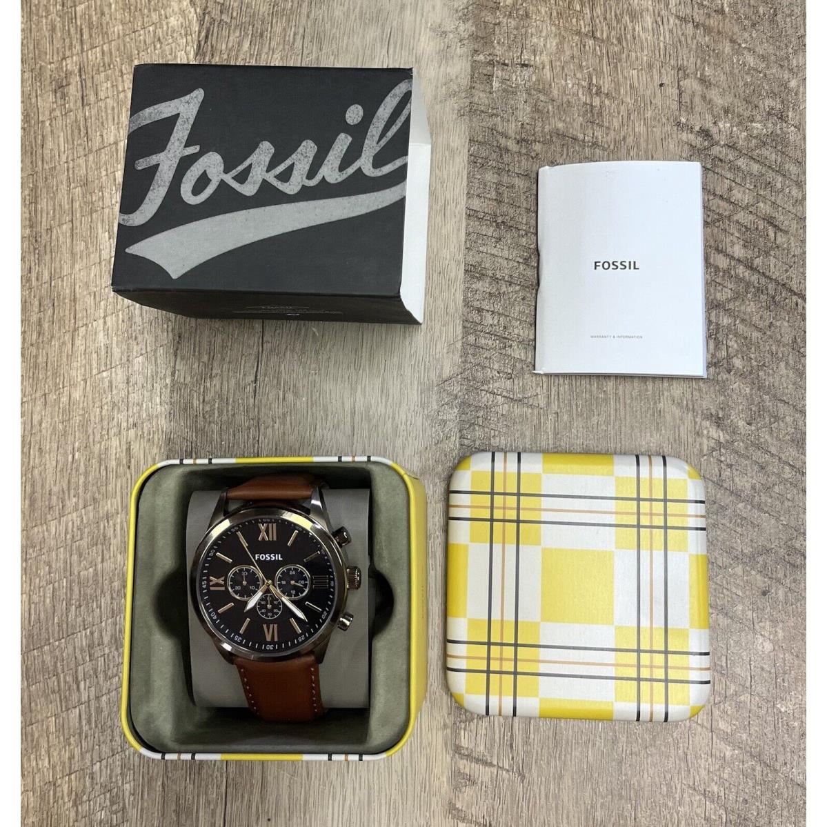 Fossil Flynn Chronograph Brown Leather Watch