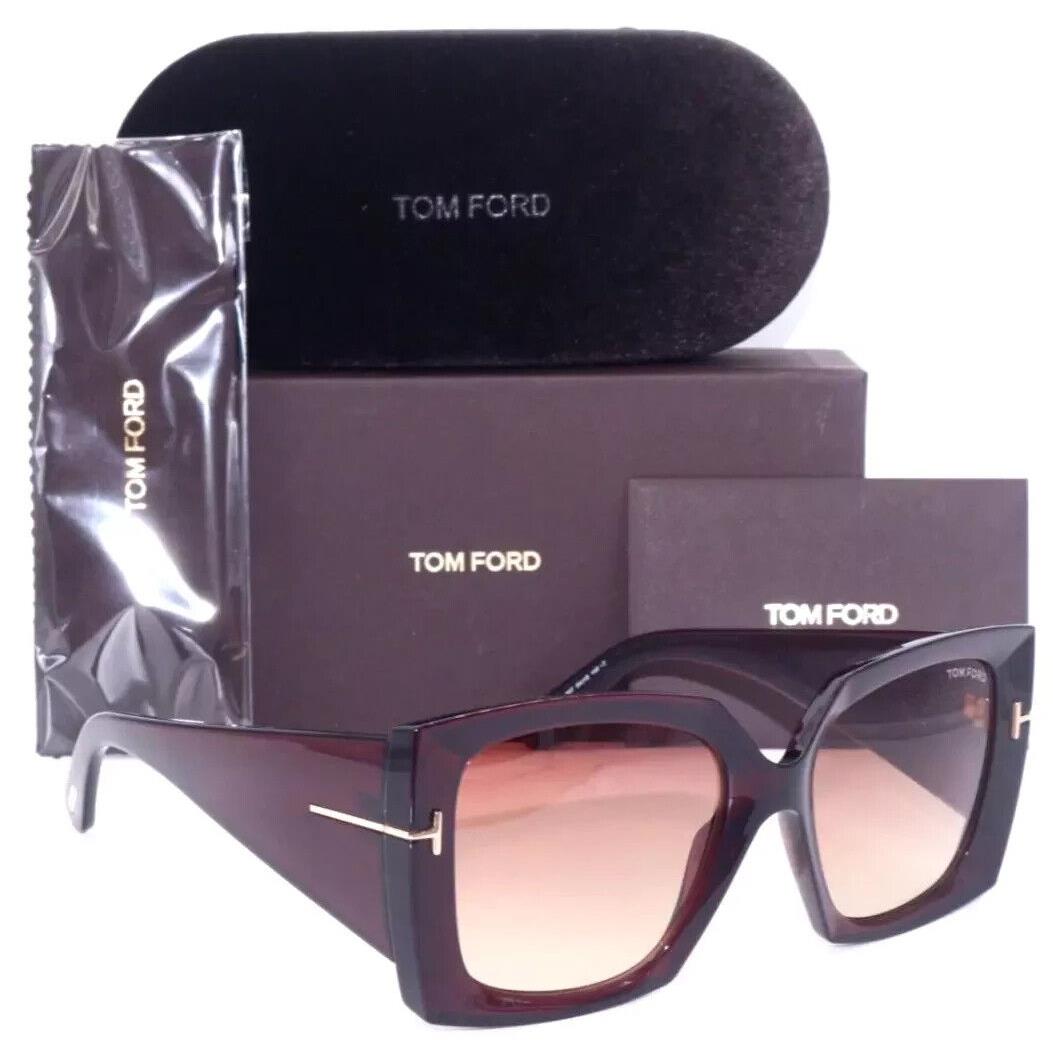 Tom Ford TF 921 69T Jacquetta Clear Burgundy/pink Gradient Lens Sunglasses 54-18