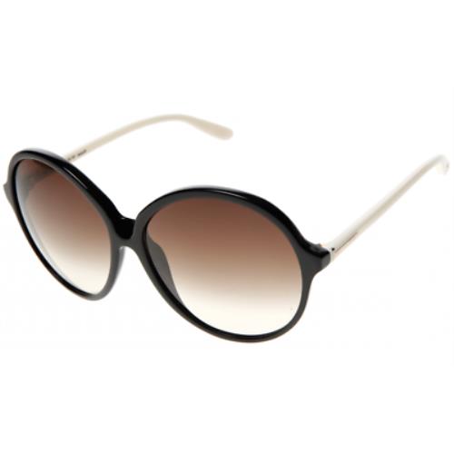 Tom Ford Rhonda Sunglasses Black Ivory Frame Brown Lens FT187 05F 61-14 135