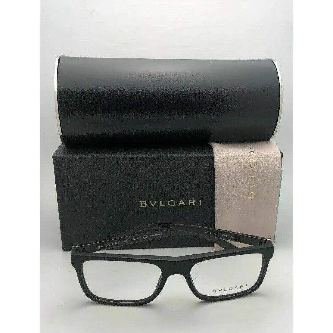 Bvlgari Eyeglasses 3028 5313 53-17 140 Matte Black with Carbon Fiber Temples