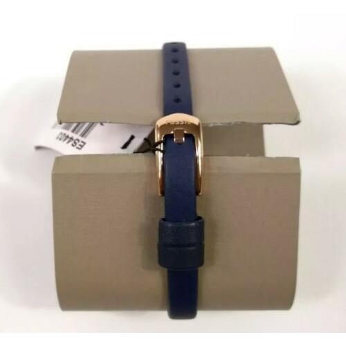 Fossil watch Annette - White Face, White Dial, Navy blue Band