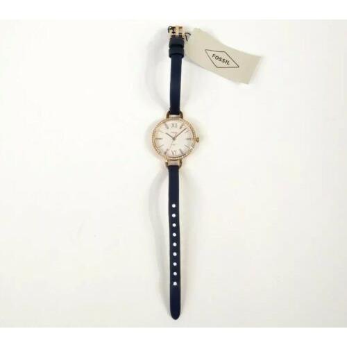 Fossil watch Annette - White Face, White Dial, Navy blue Band 5