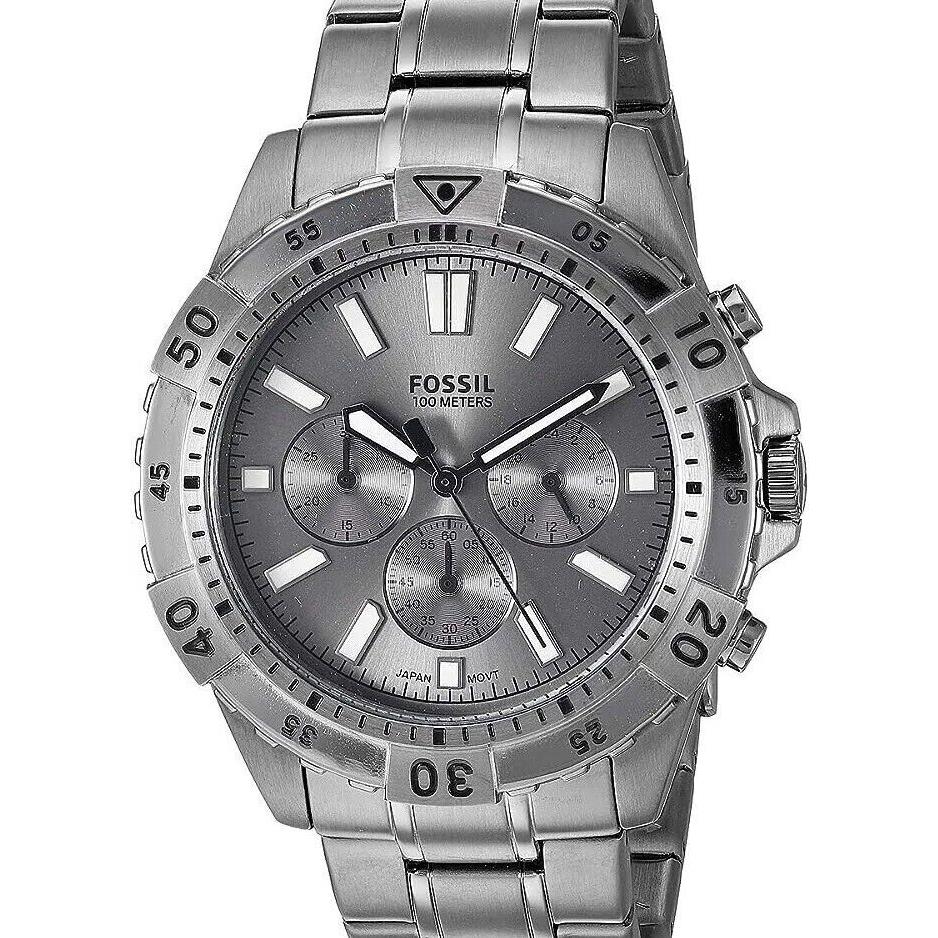 Fossil Men`s Chronograph Garrett Gray Stainless Steel Watch FS5621