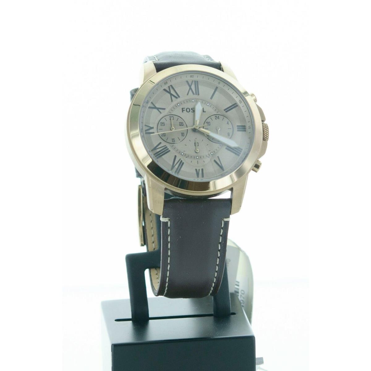 Fossil Grant Chronograph Brown Leather Men`s Watch FS5107