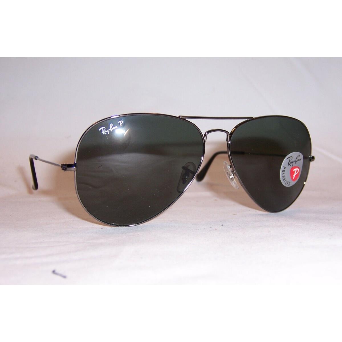 Ray Ban Aviator Sunglasses 3025 004/58 Gunmetal/green Polarized 62mm