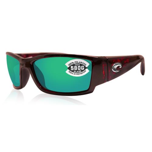 Costa Del Mar Corbina Tortoise Frame Green Mirror 580 Glass Polarized Lens