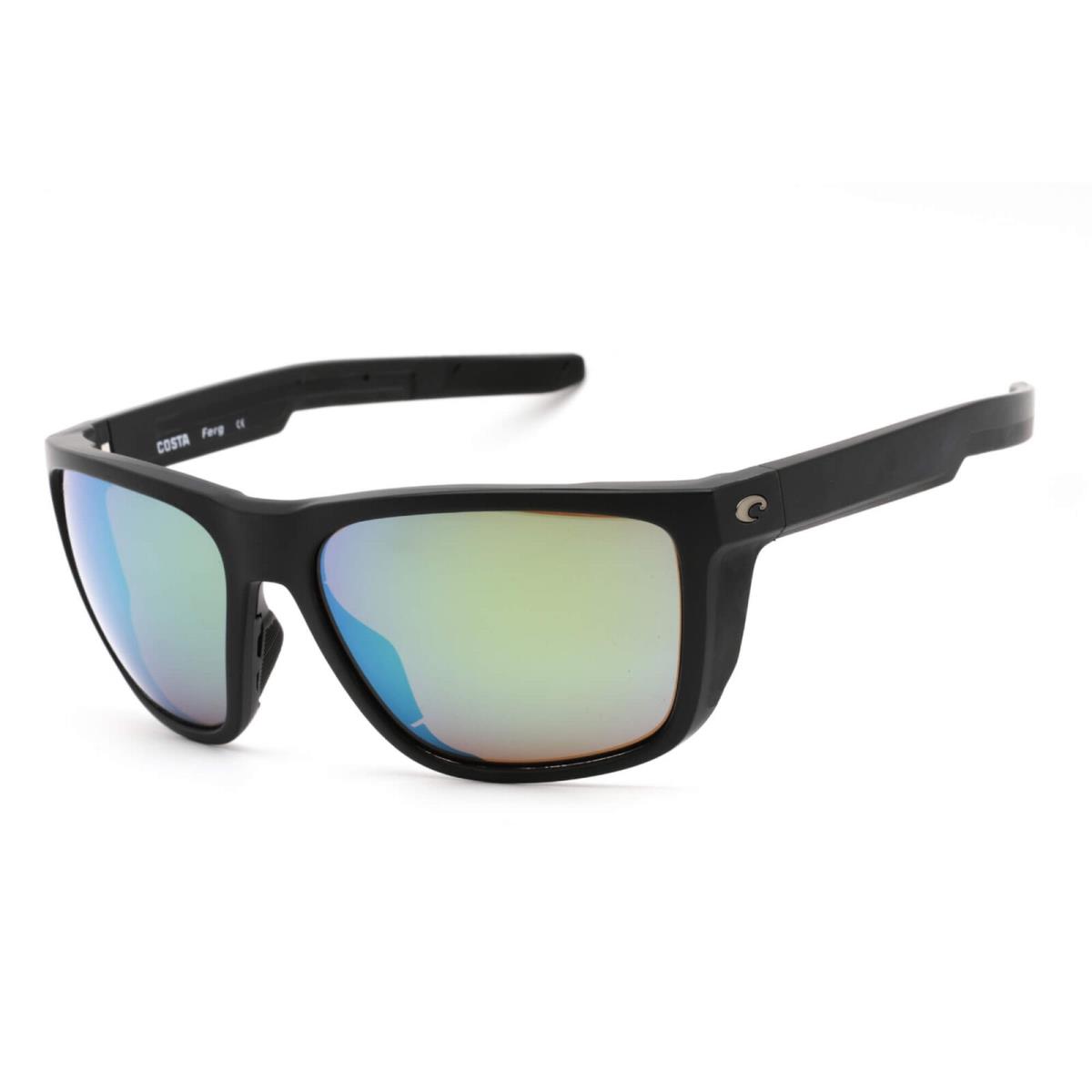 Costa Del Mar Unisex Sunglasses Matte Black Bio Resin Frame Ferg FRG11 Ogmglp - Frame: Matte Black, Lens: Green, Frame: Black