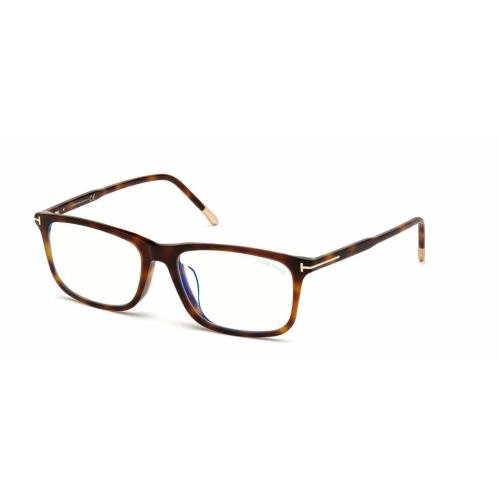 Tom Ford FT 5646-D-B 053 Havana Rose Gold/blue Block Eyeglasses