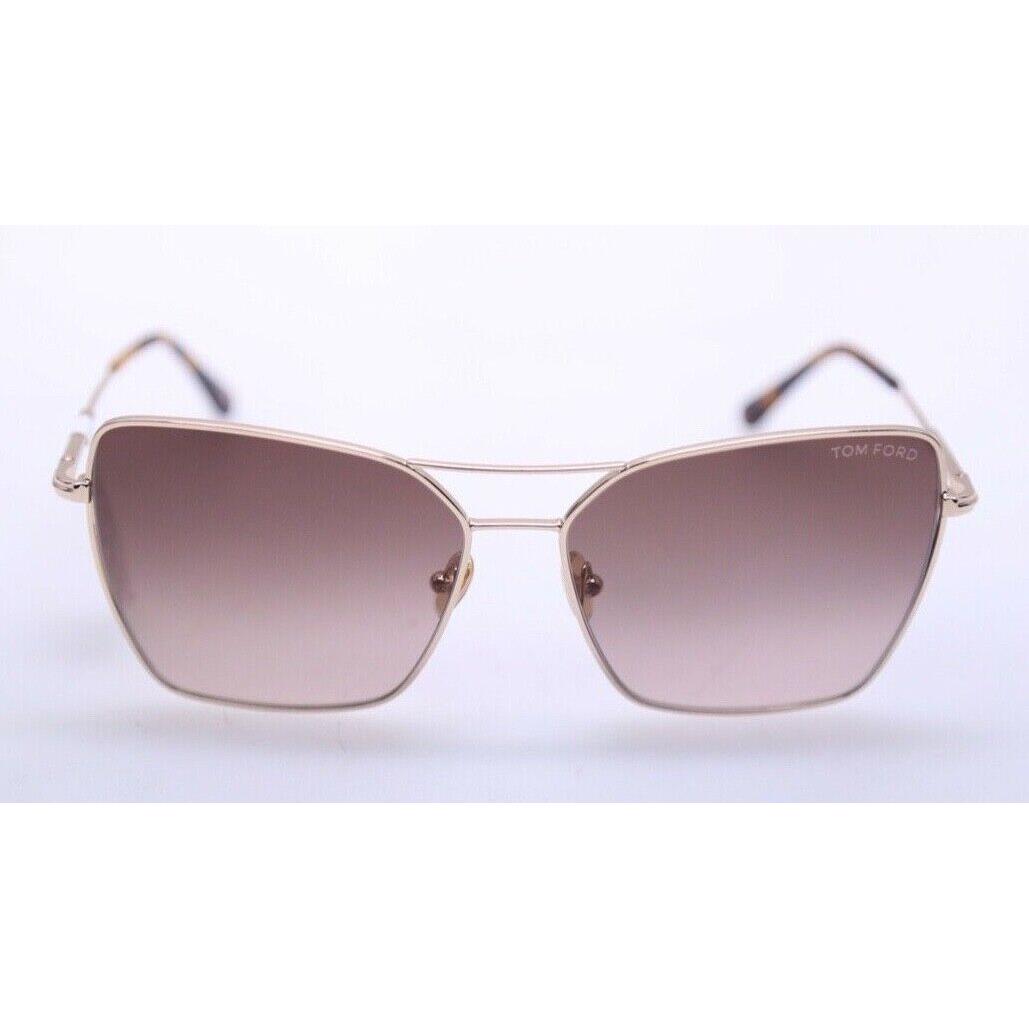 Tom Ford Sye FT 0738 28F TF738 Gold/brown Shaded 61mm Sunglasses 84 ...