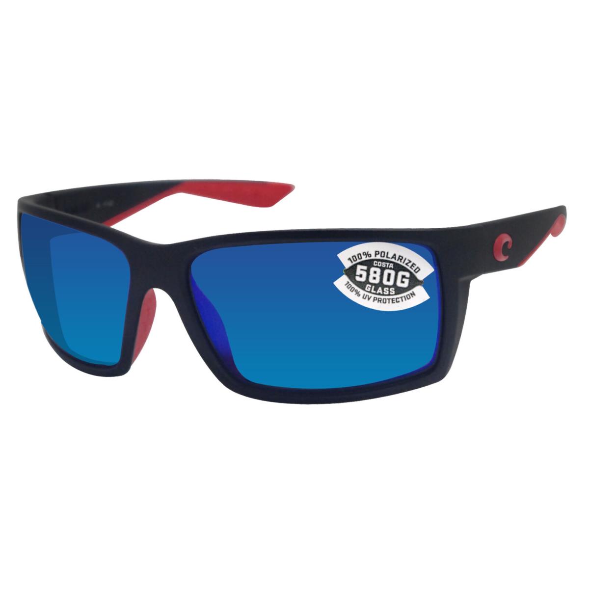 Costa Del Mar Reefton Race Black Blue Mirror 580 Glass Polarized RFT197OBMGLP