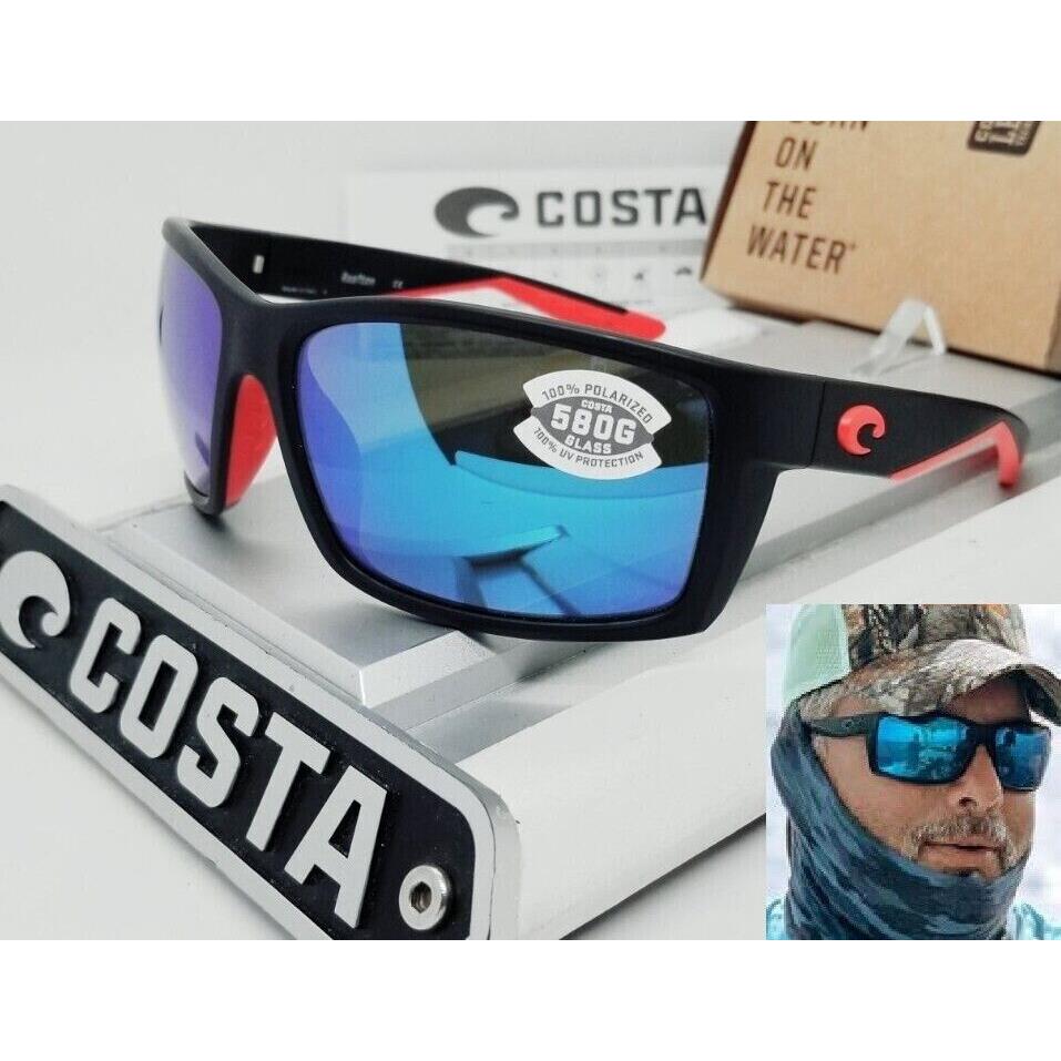 Costa Del Mar Black-red/blue Mirror Reefton Polarized 580G Sunglasses