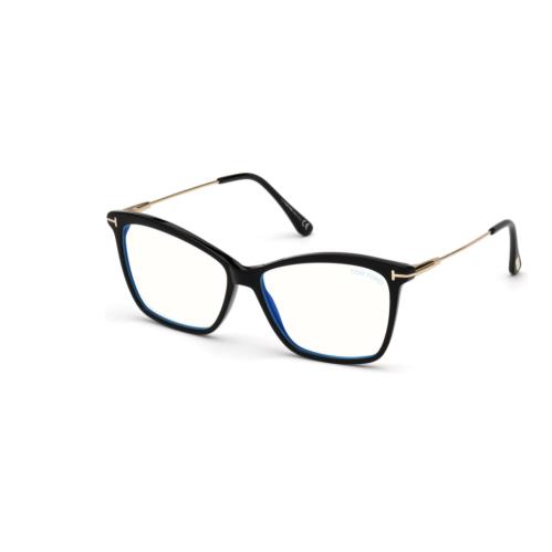 Tom Ford FT 5687-F-B 001 Shiny Black/shiny Rose Gold Women Eyeglasses